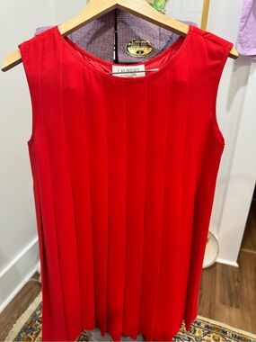 Laundry by Shelli Segal Red Pleated Sleeveless mini Dress/tunic